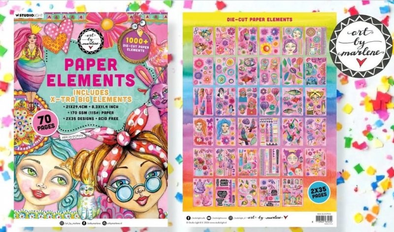 EXTRA BIG PAPER ELEMENTS pad 70 pages from Art by Marlene Studio Light A4