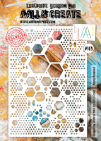 #108 Hugely hexagonal stencil - Schablon med bivaxmönster från Autour de Mwa / AALL & Create A4