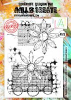 #109 Blossomed numbers clear stamp - Stämpel med blommor och textur från Aall & Create A4