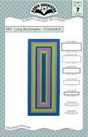 FÖRBETÄLLNING - Long rectangles cross hatch die set 1151 - Rektangulära stansmallar med korsstygn från Karen Burniston