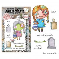 CANDY OVERLOAD Halloween gravestone clear stamp set - Stämpelset från AALL & Create A7