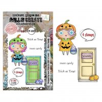 MORE CANDY Trick or treat Halloween clear stamp set - Stämpelset med godistema från AALL & Create A7