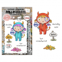 LIL' BOO girl devil Halloween clear stamp set - Stämpelset med djävulsflicka från AALL & Create A7