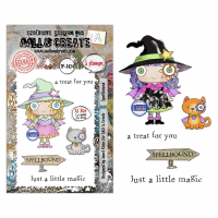 SPELLBOUND Halloween witch clear stamp set - Stämpelset med söt häxa från AALL & Create A7