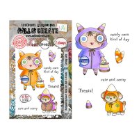 CORNY CUTE Halloween clear stamp set - Stämpelset med halloween- och majsgodistema från AALL & Create A7