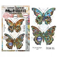 DREAM BIG butterfly clear stamp set - Stämpelset med fjärilar från AALL & Create A6