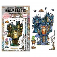 CREAKING CABIN haunted house halloween clear stamp set - Stämpelset med spökhus från AALL & Create A6