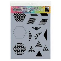 1½ quilt stencil small - Schablon med hexagonmönster från Dylusions / Ranger