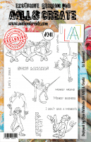 Go bananas monkey stamp set - Stämpelset med apor och bananer från Aall & Create A5