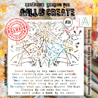 #34 Life harmony stencil - Schablon med text och stökigt mönster från Aall & Create 15*15 cm