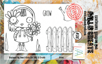 FÖRBESTÄLLNING #510 Grow girl garden clear stamp set - Stämpelset med flicka och blommor från Janet Klein AALL & Create A7