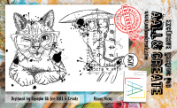 #570 Hocus pocus cat and witch hat clear stamp set - Stämpelset med katt och häxhatt från Bipasha BK AALL & Create A6