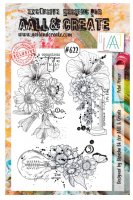 #622 Petal power flower clear stamp set - Stämpelset med blommor från Bipasha BK AALL & Create A5