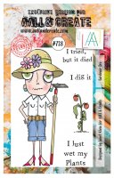 #738 Gardener Dee clear stamp set - Stämpelset med trädgårdskvinna från Janet Klein AALL & Create A7