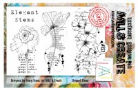 #752 Elegant stems flower clear stamp set - Stämpelset med blommor från Tracy Evans AALL & Create A5