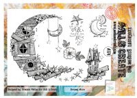 #774 Dreamy moon clear stamp set - Stämpelset med detaljerade månar från Dominic Phillips AALL & Create A4