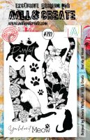 #792 HAD ME AT MEOW cat clear stamp set from Dominic Phillips AALL & Create A5