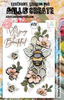 #797 BEAUTIFUL BEES and flowers clear stamp set - Stämpelset med blommor och bin från Dominic Phillips AALL & Create A5