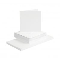 7X7 CARDS AND ENVELOPES White (25) - Vita kort och kuvert från Craft UK ca 17x17 cm