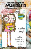 #817 COFFEE BREAK girl clear stamp set - Stämpelset med kaffetjej från Janet Klein AALL & Create A7