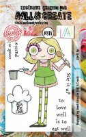 #818 STIR IT UP cooking girl clear stamp set - Stämpelset med matlagningstjej från Janet Klein AALL & Create A7