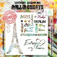 #83 Paris stencil - Schablon med europeiska städer från Aall & Create 15*15 cm