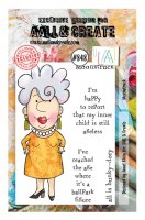 #848 MOONSTRUCK old lady clear stamp set - Stämpelset med tant kvinna från Janet Klein AALL & Create A7
