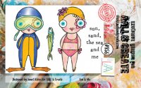 #856 SEA & ME girl and boy Stamp Set - Stämpelset med havstema flicka och pojke dykare från Janet Klein AALL & Create A7