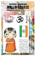 #883 INDIA girl clear stamp set - Stämpelset med indientema från Janet Klein AALL & Create A7