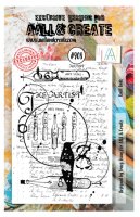 #908 QUILL ENDS text bird clear stamp - Stämpel med fågel textur pennspetsar från Tracy Evans AALL & Create A7