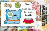 WOOF WOOF dog clear stamp set 1035 from AALL & Create A7