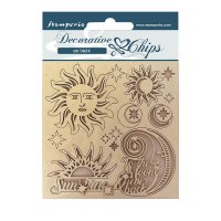 Alchemy Sun and Moon Decorative Chips from Stamperia 14x14 cm