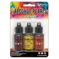 Alcohol Ink Pearls Kit 5 Intense Radiant Scorch - 3 st alkoholbläckflaskor med pärlemorskimmer från Tim Holtz Ranger ink