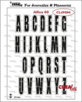 Alfies alphabet with stich line clear stamp set from CreaLies 3,5 cm tall