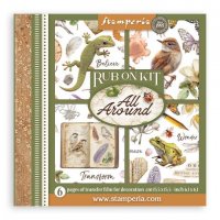 ALL AROUND animal and nature rub-ons - Gnuggisar med djur- och naturtema från Stamperia 15x15 cm