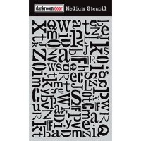 Alphabet jumble medium stencil - Schablon med bokstäver från Darkroom Door 15*22 cm