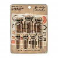 APOTHECARY VIALS small brown bottles - Små bruna dekorationsflaskor från Tim Holtz Idea-ology (7)
