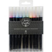 Aqua brushes - 10 st färgglada penselpennor från Kelly Creates