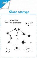 AQUARIUS star sign clear stamp set - Stämpelset med stjärntecken vattumannen från Joy Crafts 7x7 cm