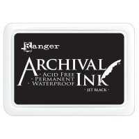 archival ink, stämpeldyna, permanent, ranger, jet black, svart