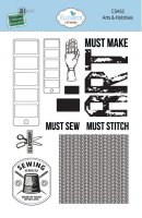 ARTS & HOBBIES clear stamp set - Stämpelset med konsttema från Elizabeth craft designs