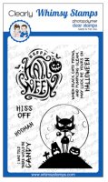 ATC HISS OFF Halloween clear stamp set - Stämpelset med katt från Whimsy Stamps 10x15 cm