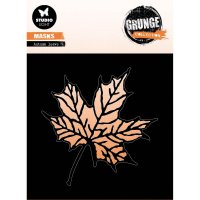 Autumn Leaf Grunge Mask - Schablon med höstlöv från Studio Light 15x15 cm
