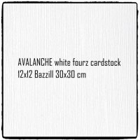 AVALANCHE white fourz cardstock 12x12 - Vitt papper från Bazzill 30x30 cm
