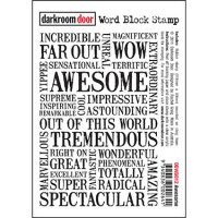 FÖRBESTÄLLNING - Awesome word block rubber stamp - Textstämpel från Darkroom Door 11,8*8 cm