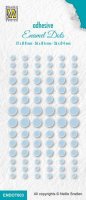 Baby blue enamel dots - Platta ljusblå dekorationer från Nellie Snellen 4-8 mm Ø