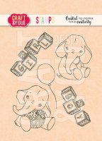 Baby Elephant Baby clear stamp set - Stämpelset med barn- och bebistema från Craft & You Design