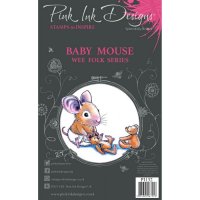 Baby mouse clear stamp set - Stämpelset med mus möss från Pink ink design A7