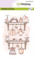 Baby shelf clear stamp set from Craft Emotions A6