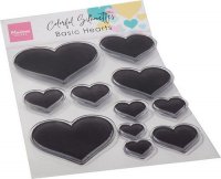 Basic hearts clear stamp set - Stämpelset med hjärtan från Marianne Design 115X185mm